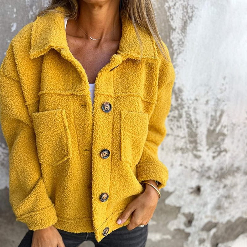 Mila™| Stijlvolle Herfstjas met Teddytextuur